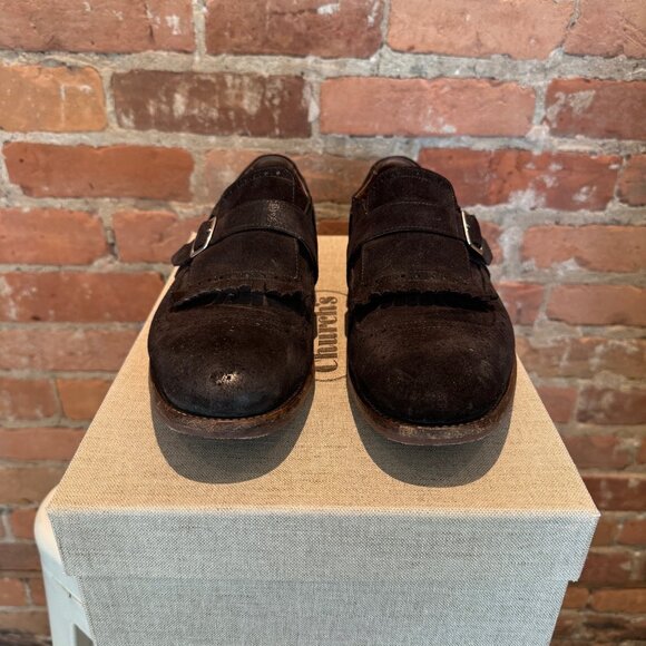 Church's Ketsby Suede Monk Strap Loafers - Brown Fringed Wingtip - Picture 2 of 6